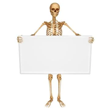 Human skeleton with sign Stock Illustration