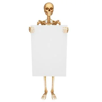 Human skeleton with sign Stock Illustration