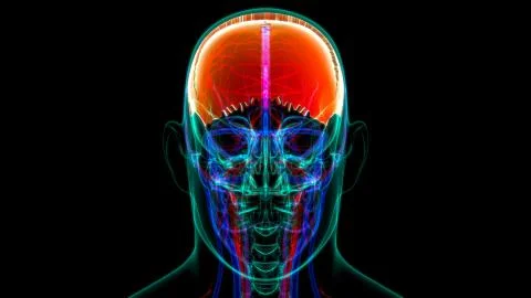 Human Skeleton Skull Parietal Bone Anatomy For Medical Concept Stock-Illustration