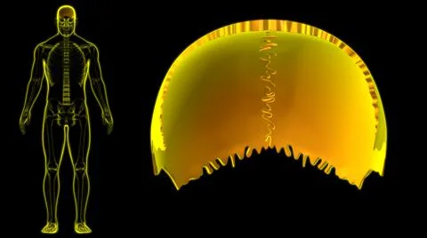 Human Skeleton Skull Parietal Bone Anatomy For Medical Concept Stock Illustration