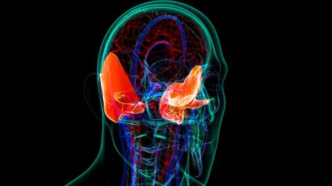 Human Skeleton Skull Temporal Bone Anatomy For Medical Concept Stock Illustration