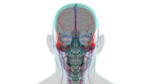 Human Skeleton Skull Temporal Bone Anatomy For Medical Concept Stock Illustration