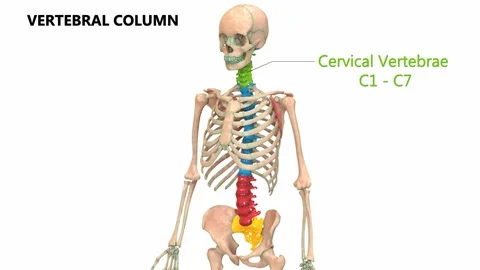 Human Skeleton System Vertebral Column Anatomy Stock Footage 115541625