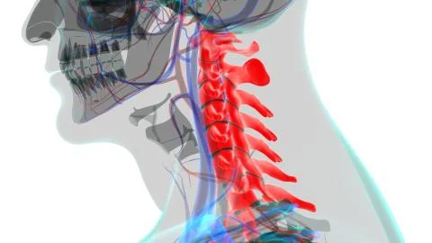 Human Skeleton Vertebral Column Cervical Vertebrae Anatomy 3D イラスト素材