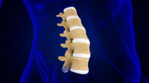 Human Skeleton Vertebral Column Lumbar Vertebrae Anatomy Stock Illustration