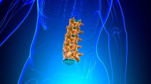 Human Skeleton Vertebral Column Lumbar Vertebrae Anatomy 스톡 일러스트