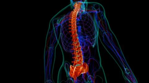 Human Skeleton Vertebral Column Vertebrae Anatomy Stock Illustration