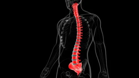 Human Skeleton Vertebral Column Vertebrae Anatomy Stock Illustration
