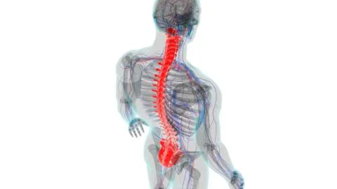 Human Skeleton Vertebral Column Vertebrae Anatomy 스톡 일러스트
