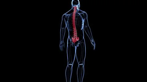 Human Skeleton Vertebral Column Vertebrae Anatomy Stock Illustration