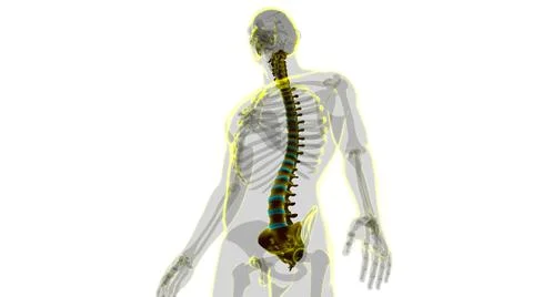 Human Skeleton Vertebral Column Vertebrae Anatomy Stock Illustration