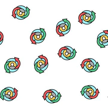 Human skills converter vector seamless pattern Illustrazione stock