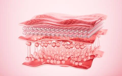 Human skin layer. Human skin cells.Used for cosmetics advertisements, skin .. Stock Illustration