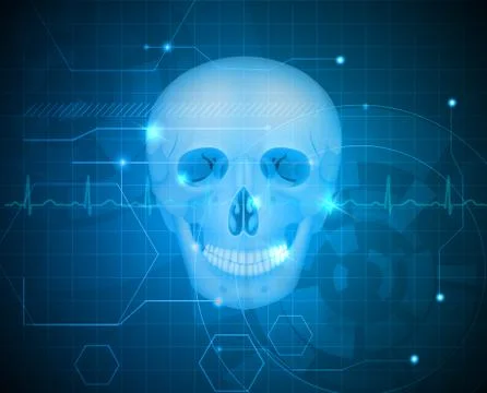Human skull abstract background Stock Illustration