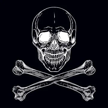 Human skull and crossbones Stock Illustration