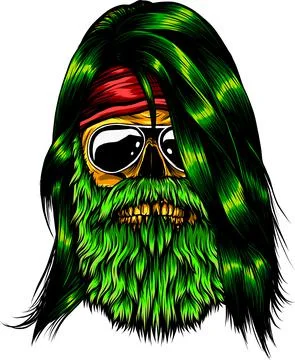 Human skull with beard vector illustration design Stock Illustration