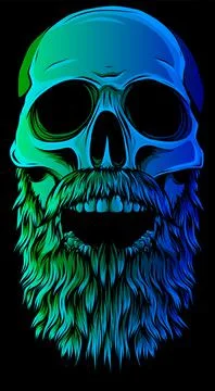 Human skull with beard vector illustration design Stock Illustration