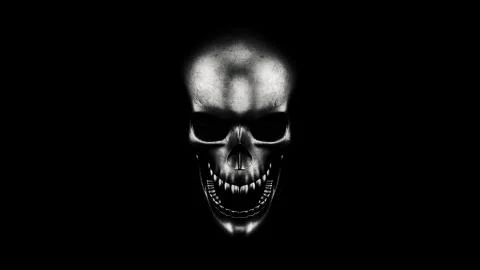 Human Skull On Black Background 3D Rendering Stock-Illustration