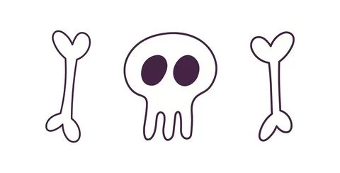 Human skull, bones, Halloween illustration 스톡 일러스트