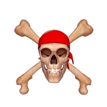 Human skull with bones Stock-Illustration
