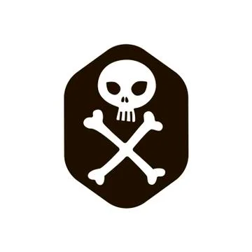 Human skull with bones sign on white background. Vector illustration in trendy イラスト素材