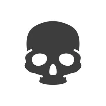 Human skull colored icon. Bone structure of the head symbol Stock Illustration