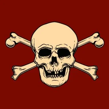 Human skull with crossbones. Design element for poster, card, banner, sign. V Stock Illustration