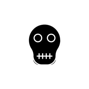 Human skull death or dead flat vector icon for games and websites Stock Illustration