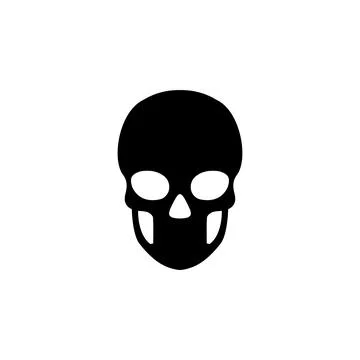 Human Skull, Death or Dead Face, Skeleton Solid Flat Vector Icon Isolated on  Stock Illustration