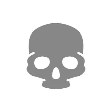 Human skull gray icon. Bone structure of the head symbol Stock Illustration