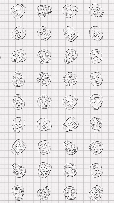Human skull icon animation loop. Seamless pattern background. small human skull Stock Footage 321533819