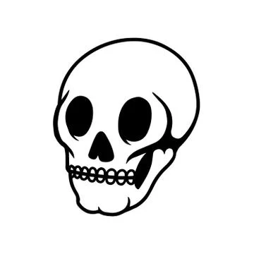 Human skull on light background. Design element for logo, label, sign, pin,po Stock Illustration