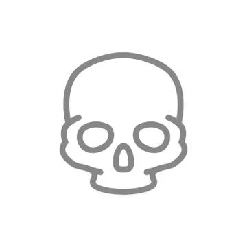 Human skull line icon. Bone structure of the head symbol Stock Illustration