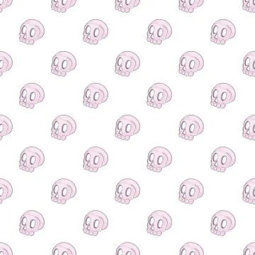 Human skull pattern, cartoon style Stock Illustration