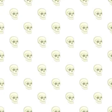 Human skull pattern, cartoon style Stock Illustration