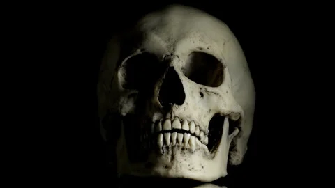 Human skull rotating on a black background. Stock Footage 270455071