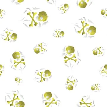 Human Skull Seamless Random Pattern Illustrazione stock