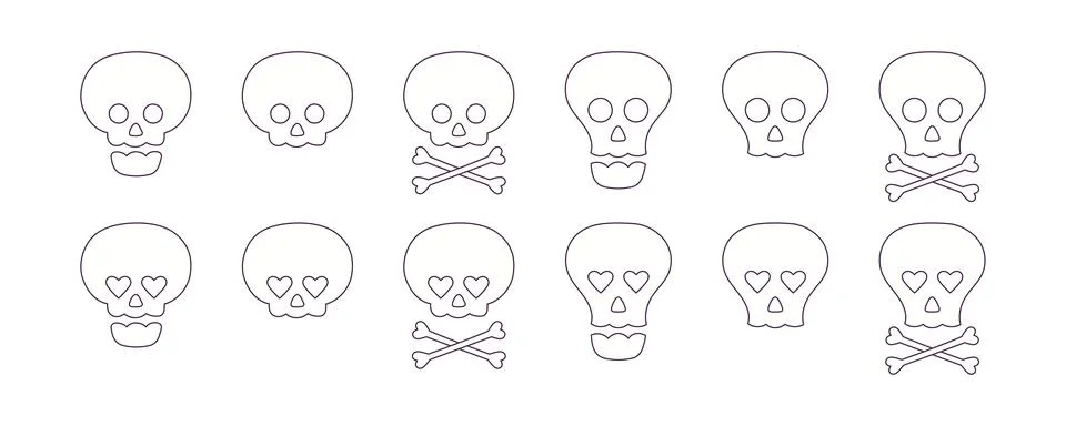Human skull, skull and bones, crossbones illustration 스톡 일러스트