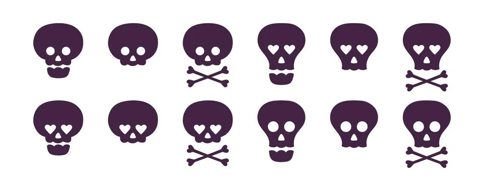 Human skull, skull and bones, crossbones illustration 스톡 일러스트