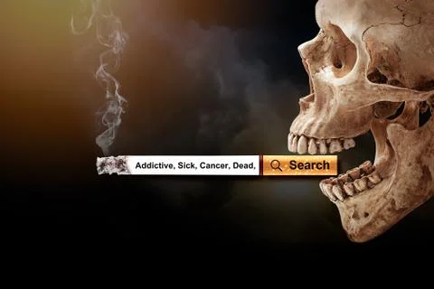 Human skull smoking Stock Photos