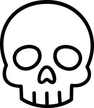 Human skull spooky bone anatomy icon Illustrazione stock