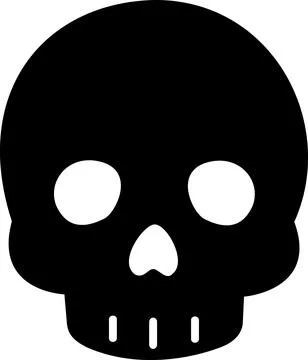 Human skull spooky bone graphic icon Stock Illustration