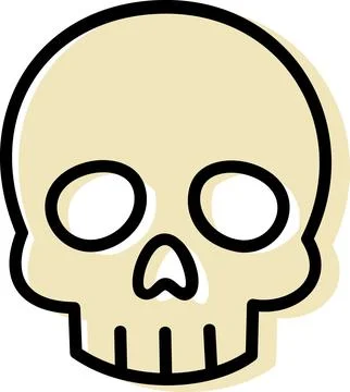 Human skull spooky death head bone Illustrazione stock