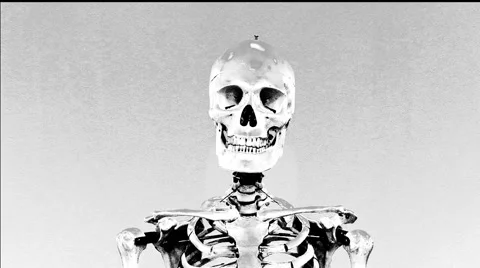 Human skull. Terminator. Negative. Electroshock. Stock Footage 58299961