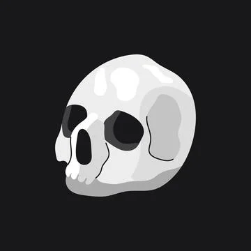 Human skull vector illustration spooky halloween horror skeleton element Stock Illustration