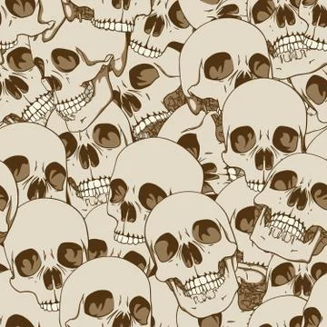 Human skulls seamless background Stock Illustration