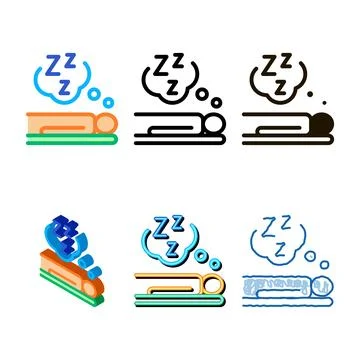 Human sleep styles biohacking icon vector Stock Illustration