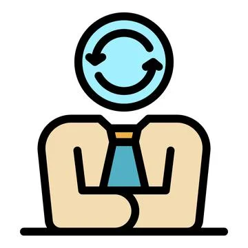 Human solving problem icon color outline vector Stock Illustration