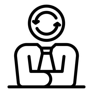 Human solving problem icon, outline style Illustrazione stock