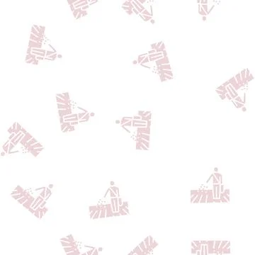 Human sowing glyph seamless pattern Stock Illustration